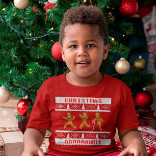 T-shirt Sweater Scared Gingerbread Men Red