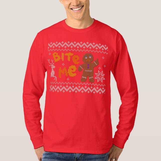 T-shirt Sweater Ugly Christmas : "Me Gingerbread" (Devant)