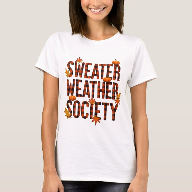 T-shirt Sweather Society Plaid Letter Remplissage (Devant)