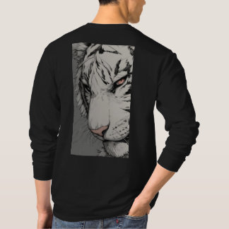 T-shirt Sweatshirt à motif de dos de Tigre Blanc – Anim Sa
