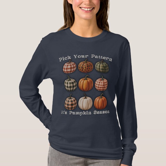 T-shirt Sweatshirt citrouille - Plaid Automne, Leopard & C (Devant)