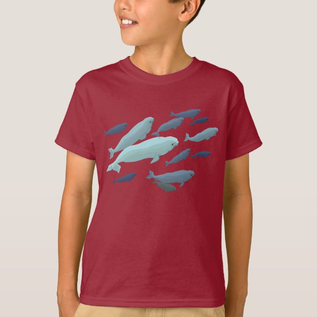 T-shirt Sweatshirt de baleines Beluga pour enfants, Baby B (Devant)