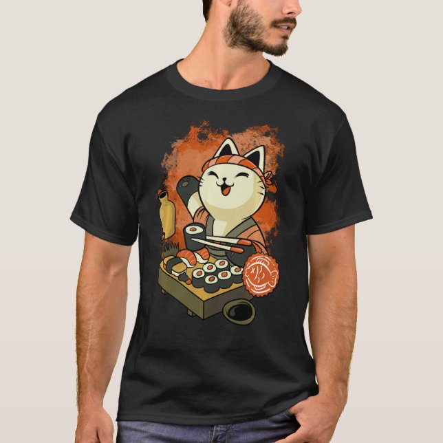 T-shirt Sweatshirt de chat Sushi Master (Devant)