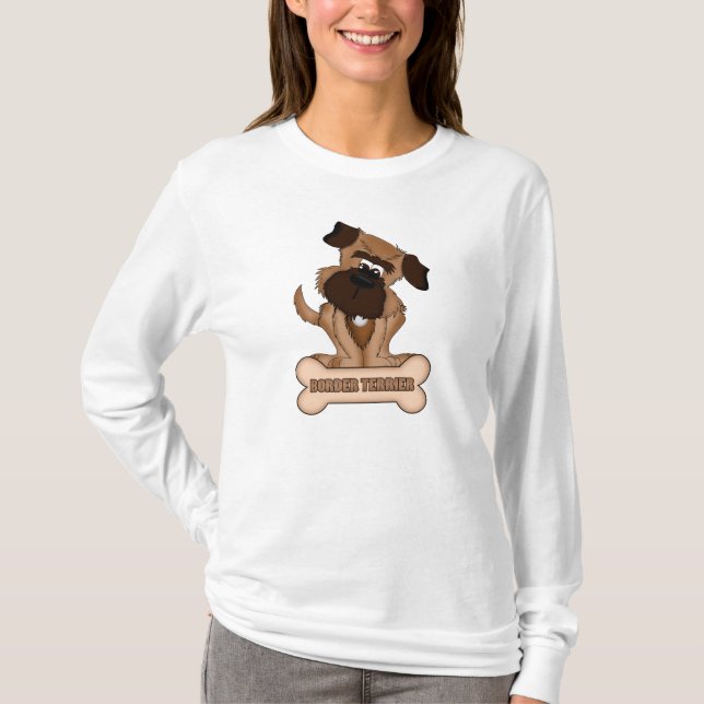 T-shirt Sweatshirt de douille de bande dessinée de Terrier (Devant)
