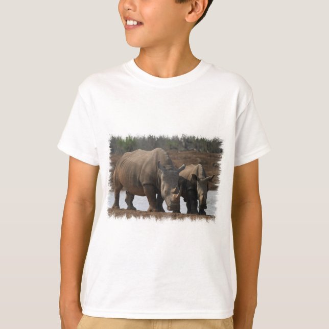 T-shirt Sweatshirt d'enfants Rhinos noirs (Devant)
