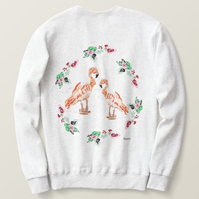 T-shirt / Sweatshirt : Flamants roses avec vigne e (Design dos)