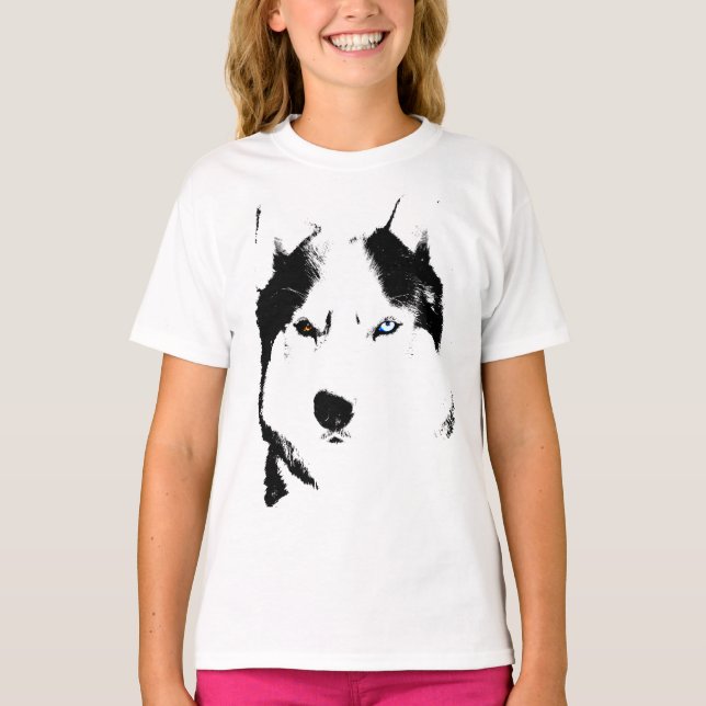 T-shirt Sweatshirt Husky Kid's Shirts Sled Dog Kid's Husky (Devant)