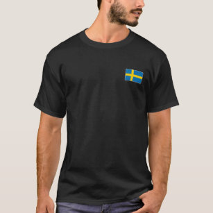T-shirt Sweden Flag With Vintage Swedish National Colors