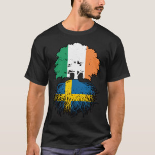 T-shirt Sweden Irish Ireland Tree Roots Flag