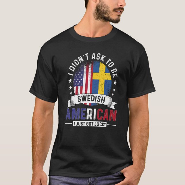 T-shirt Swedish American Countries Flags Pride Country Swe (Devant)