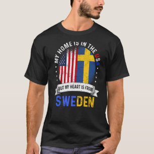 T-shirt Swedish American Patriot Heart vient de Suède Drap