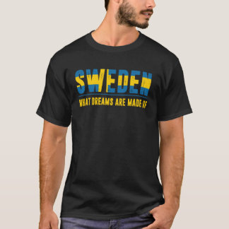 T-shirt swedish blue yellow stockholm köttbullar mountain