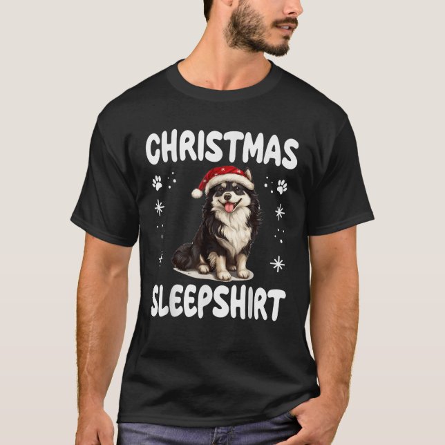 T-shirt Swedish Lapphund Dog Nightgown Pajama Christmas Sl (Devant)
