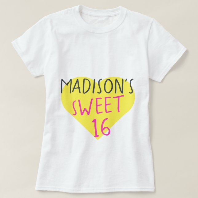 T-shirt Sweet 16 16e anniversaire (Design devant)