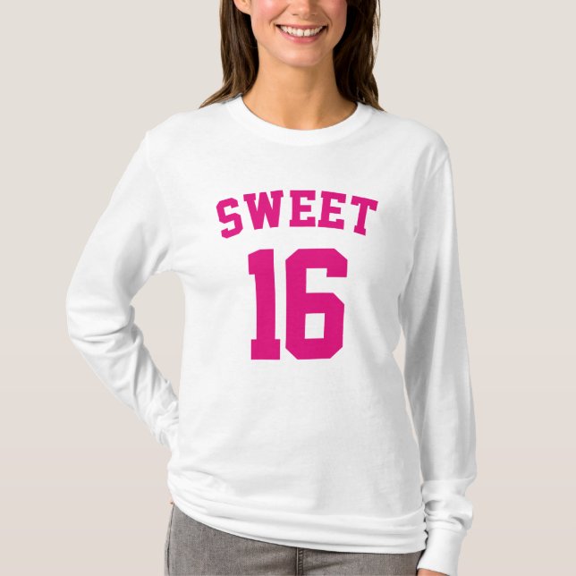 T-shirt Sweet 16 Anniversaire Cute University Letters Coll (Devant)