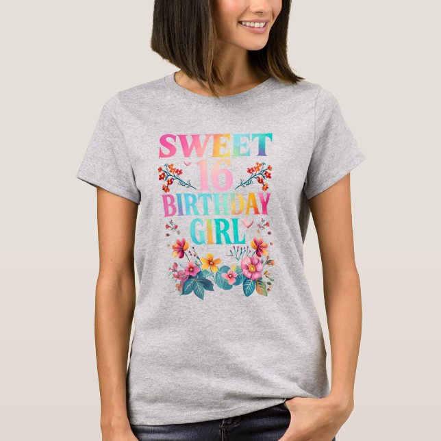 T-shirt Sweet 16 fille d'anniversaire (Devant)