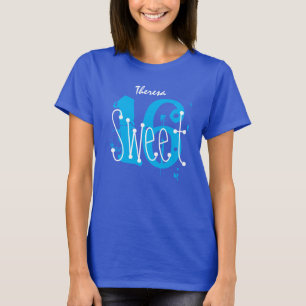 T-shirt Sweet 16 Nom personnalisé Birthday Gift Grunge Te