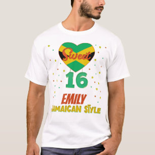 T-shirt Sweet 16 style jamaïcain Anniversaire Fille vacanc
