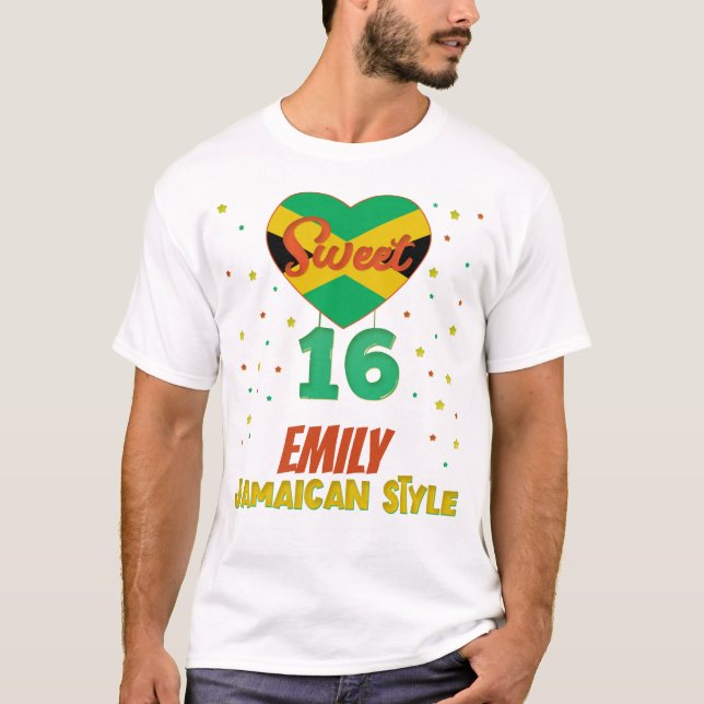 T-shirt Sweet 16 style jamaïcain Anniversaire Fille vacanc (Devant)