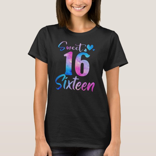 T-shirt Sweet 16th Birthday Party Celebration Sixteen (Devant)