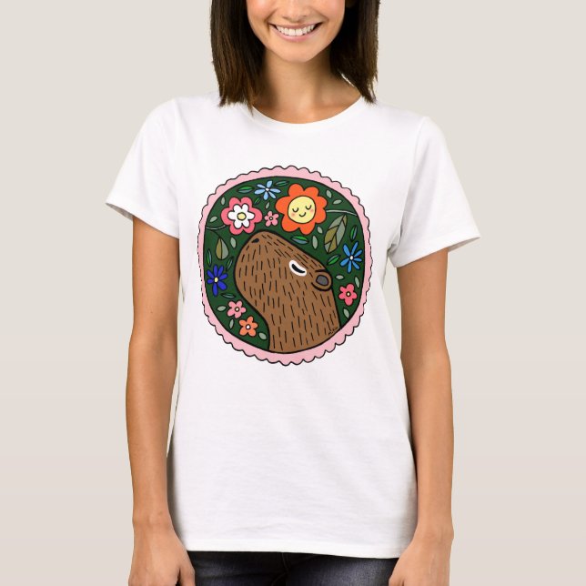 T-shirt Sweet Capybara Graphic Happy Capybara graphique (Devant)