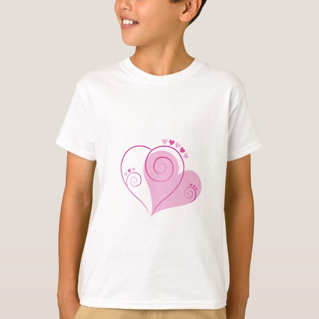 T-shirt Sweet Cute Happy Valentine Love Hearts (Devant)