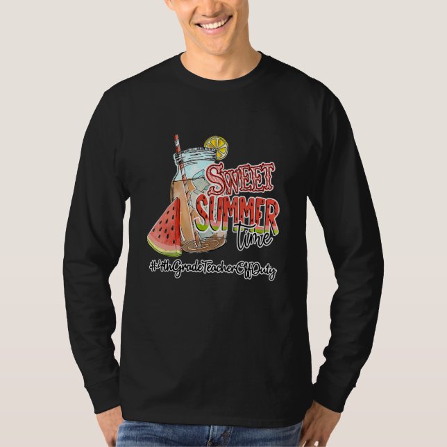 T-shirt Sweet Eté Enseignant hors service 4e année Enseign (Devant)