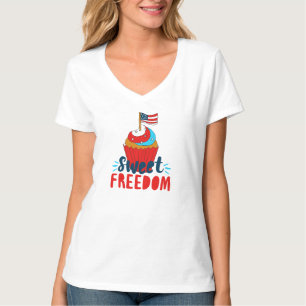 T-shirt Sweet Freedom Cupcake 4 juillet Art 4 juillet