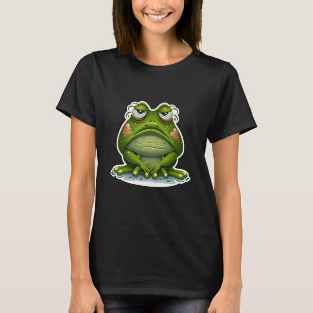 T-shirt Sweet Frog Amphibian Morning Muffle Grumpy Sleep A (Devant)