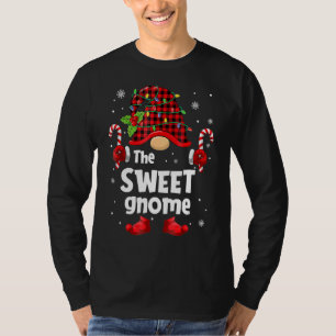 T-shirt Sweet Gnome Buffalo Plaid Christmas Tree Family Xm