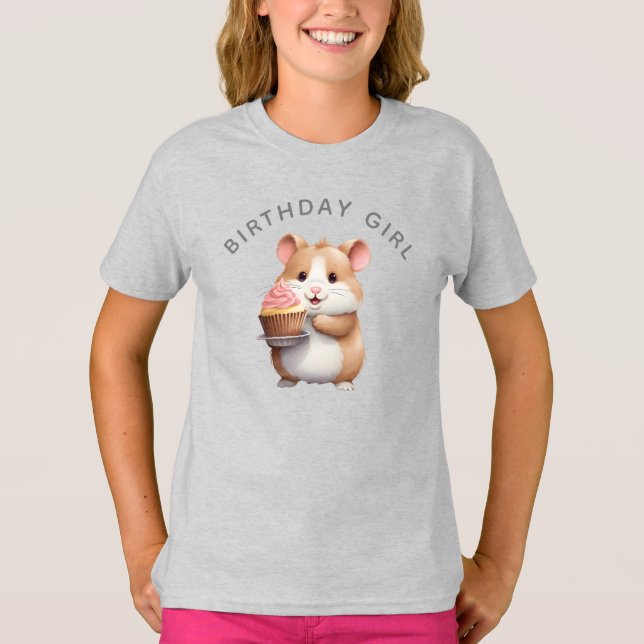 T-shirt Sweet Hamster, Cupcake rose Anniversaire des enfan (Devant)