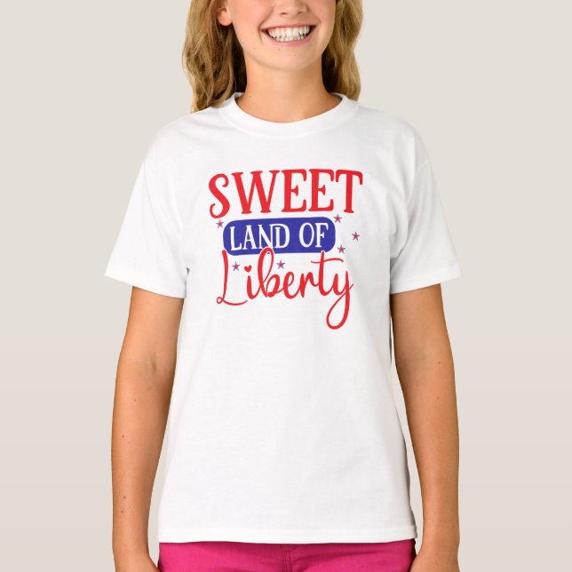 T-Shirt Sweet Land of Liberty 4 juillet pour enfan (Devant)
