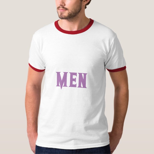 T-shirt Sweet Men Text Lavender mignonne Ringer de base po (Devant)
