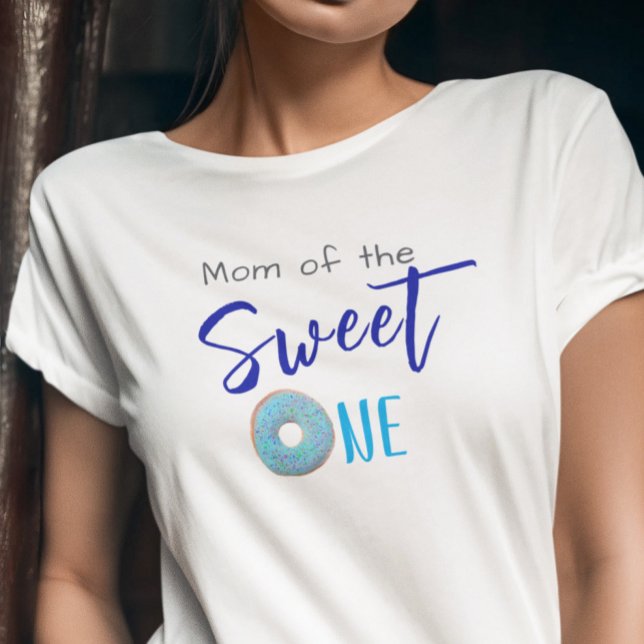 T-shirt Sweet One Donut Bleu 1er Anniversaire Maman (Créateur téléchargé)