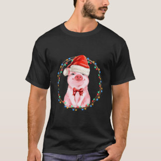 T-shirt Sweet Pig With Santa Pig