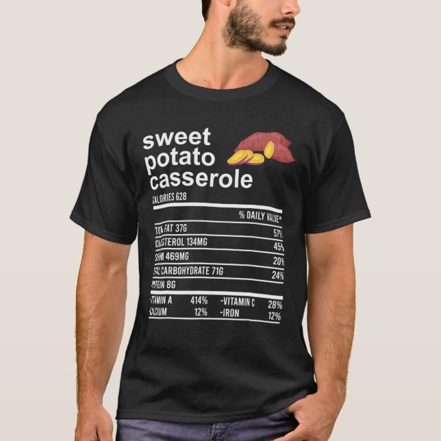 T-shirt Sweet Potato Casserole Apparel, Thanksgiving Nutri (Devant)