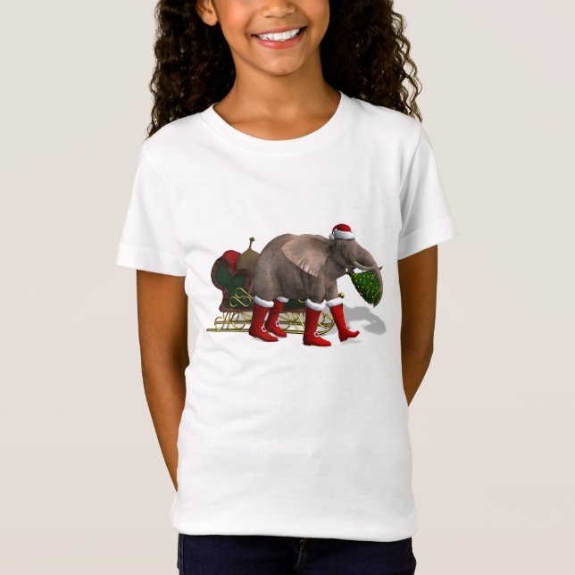 T-Shirt Sweet Santa Claus Elephant (Devant)