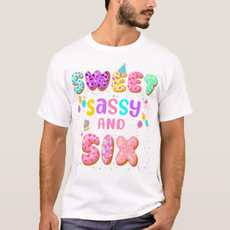 T-shirt Sweet Sassy Et Six Anniversaire Fille Donut Family