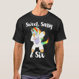 T-shirt Sweet Sassy Et Six Unicorn 6e fête d'anniversaire 