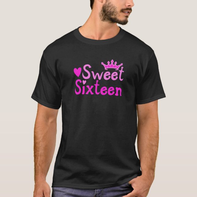 T-shirt Sweet Sixn 16 - Tiara Happy 16E Anniversaire P (Devant)