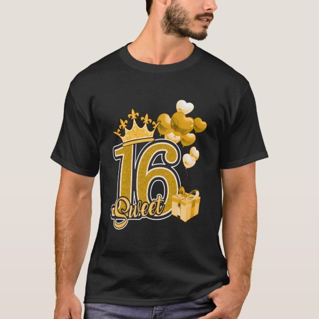 T-shirt Sweet Sixn Golden 16 Year (Devant)