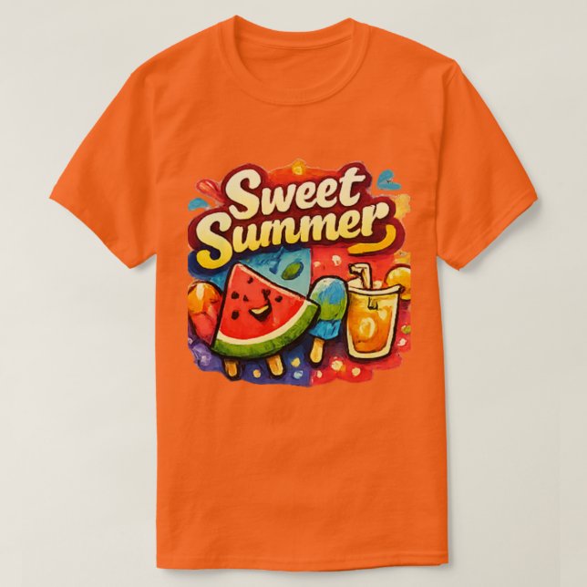 T-shirt Sweet Summer – Tee graphique soleil mignon  (Design devant)
