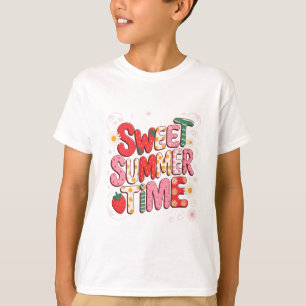 T-shirt Sweet Summer Time Coquette Strawberry Retro Beach