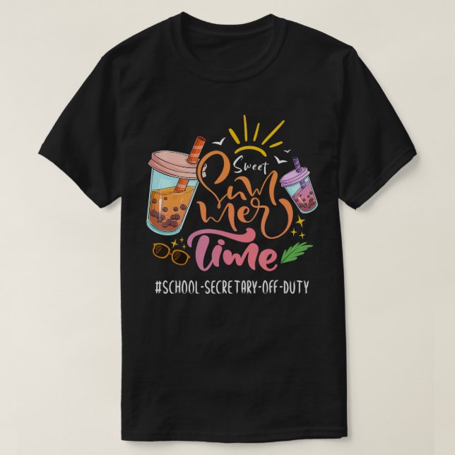 T-shirt Sweet Summer Time School Dernier Day School Secrét (Design devant)