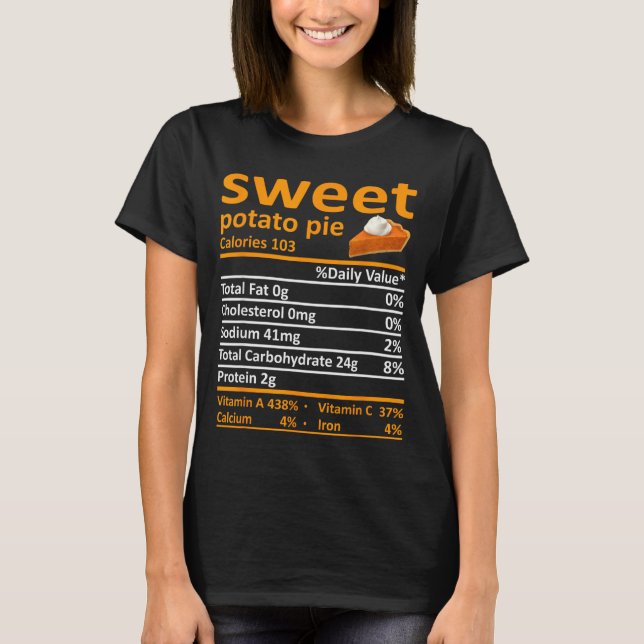 T-shirt Sweet Tato E Nutrition Food Thanksgiving Funny Xma (Devant)
