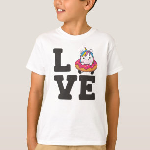 T-shirt Sweet Unicorn Animaux Drôle En Rose De Donut