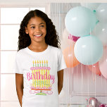 T-Shirt Sweet Whimsical Birthday Girl<br><div class="desc">Donnez à votre fille d'anniversaire l'attention qu'elle doit et rendre sa journée spéciale avec ce T-shirt fille d'anniversaire fantasque. Les roses vert et jaune rendent ce gâteau d'anniversaire super sucré.</div>