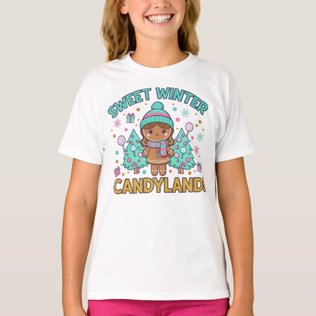 T-shirt Sweet Winter Candyland Gingerbread Christmas (Devant)