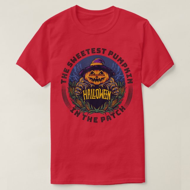 T-shirt Sweetest Pumpkin in the Patch Funny Jack-O-Lantern (Design devant)