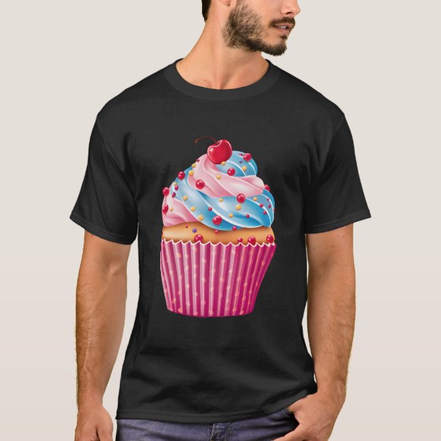 T-shirt Sweets K Cupcake Sprinkles Pattern Dessert Food (Devant)